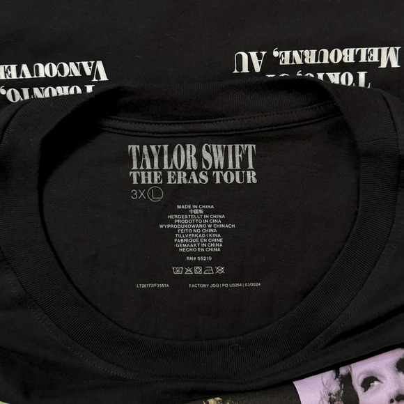 NEW Taylor Swift THE ERAS TOUR Through Vancouver II Black T-Shirt Tee sz 3XL - Picture 3 of 7